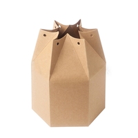 Boîte à sucre créative hexagonale en papier kraft avec gaufrage, pelliculage brillant, revêtement UV, finition invisible, recyclable, taille personnalisable