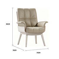 Fauteuil pivotant de style italien en acier, luxe léger, avec revêtement en cuir - Chaise de salle à manger et de réunion décontractée pour la maison