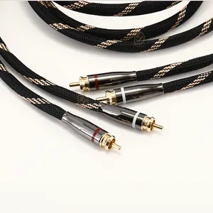 2RCA-2RCAビデオケーブルオーディオスピーカーケーブル24K金メッキRCAジャックカーオーディオRCAケーブルカースピーカーTV用