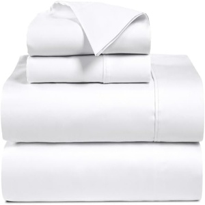 200-400TC 100% Cotton Full Size 4-Piece Sheet Set Eco-Friendly All-Season Customizable Oeko-Tex <b>Bedding</b> Set White - Product Image 1