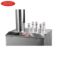 Mesin Pemoles Gelas Listrik Lima Sikat JIWINS, Mesin Pemoles Botol & Cangkir Anggur Stainless Steel Komersial untuk Hotel & Restoran 350-400