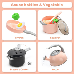 Juego de Juguetes de Cocina para Niños, Ollas y Sartenes, Cocina de Inducción Electrónica, Utensilios de Cocina, Juego de Cocina para Niños - Product Image 3