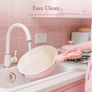 Removable Handle Nonstick <strong>Ceramic</strong> Aluminum <strong>Cookware</strong> Set with Glass Cover Kitchen Pots and Pans for Induction and Gas Stove - Product Image 6