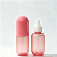 Flacon pompe personnalisé en PET de 100 ml en forme de capsule pour cosmétiques, crème solaire, nettoyant visage, brume fine, impression sérigraphique, logo personnalisé
