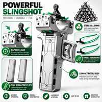 Lance-pierre semi-automatique GS272 V5 à double chargeur, cadre en alliage d'aluminium avec déclencheur, alimentation automatique, tir rapide, rechargement magnétique