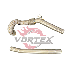 ท่อลงแคทสแตนเลส Vortex 304 แบบไหลสูง สำหรับ VW Golf R MK7 MK7.5 EA888 2.0T ปี 2015–2020 พร้อมแผ่นกันความร้อน ไม่มีไฟเตือน CEL - Product Image 1