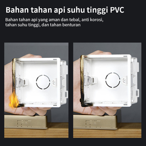 กล่องต่อสายไฟฟ้า PVC สีขาว Pano.V แบบกันไฟ กล่องฝังผนังแบบลึก กล่องร้อยสายไฟฟ้า กันน้ำ - Product Image 4