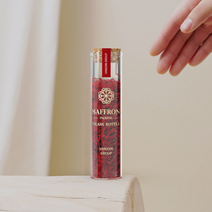 丸型透明漢方薬ガラスピルボトル 30/50ml 食品サプリメント サフランガラスチューブ コルク付き 高級カスタムギフトボックス - Product Image 6