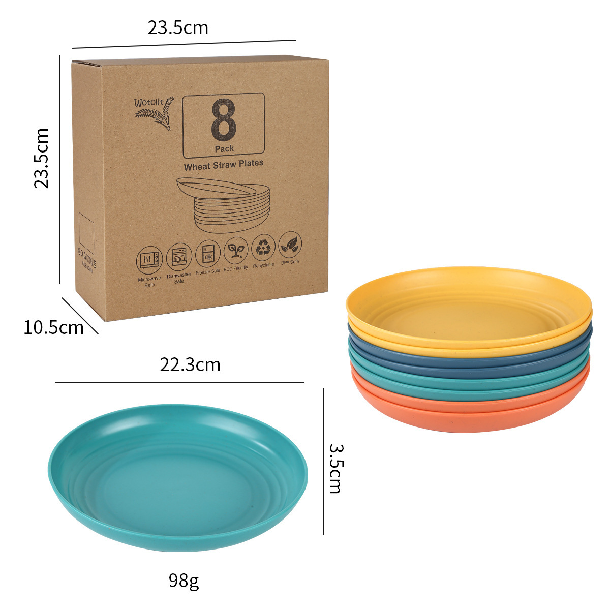8 paquets colorés