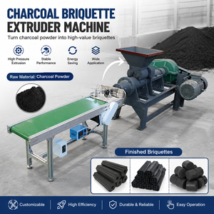 Machine d'extrusion de briquettes de charbon de bois, machine d'extrusion de charbon pour chicha, équipement de production industrielle à haute pression et à économie d'énergie - Product Image 1
