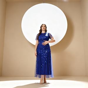 Elegant Sequins Embroidery Polyester Party Abaya <b>for</b> <b>Muslim</b> <b>Women</b> <b>Dress</b> Custom Wholesale - Product Image 2