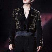 Blazer Homme Personnalisable avec Strass, Veste de Costume Formelle pour Usage Quotidien