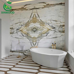 Feuille de marbre <span class=keywords><strong>PVC</strong></span> Lambrin UV au prix de gros Feuille de marbre <span class=keywords><strong>PVC</strong></span> très brillante pour décoration murale intérieure - Product Image 5