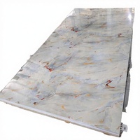 Plaque PVC 1220 effet marbre brillant carbone cristal, fluorescente, moderne, imperméable, motif floral, pour mur de fond TV
