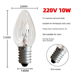 C7 Machine Instrument petite <span class=keywords><strong>ampoule</strong></span> halogène E14/E12 capot en verre 220V 10W & 110V 7W Machine à coudre lampe en cristal de sel - Product Image 3