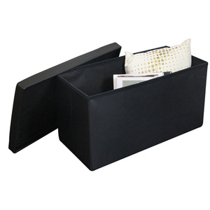 Tabouret repose-pieds pliable en PVC, banc de rangement pour salon en Faux <span class=keywords><strong>cuir</strong></span> - Product Image 4
