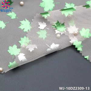 Nuovo 100% personalizzato in poliestere foglia d'acero perline Tulle tessuto a maglia a maglia tessuto di Base di tessuto abbigliamento Casual abito Casual - Product Image 5