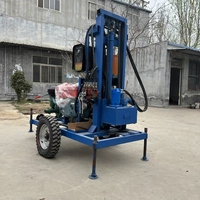 Nouvelle plateforme de forage rotative portable pour puits d'eau à moteur diesel haute pression, montée sur tracteur chenillé, avec pompe à engrenages, profondeur max. 80m, facile à utiliser