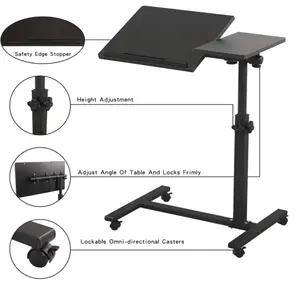 Adjustable Desk Portable Adjustable Height 360 Swivel Laptop Mobile Sit Standing Rolling Mobile Computer Desk