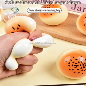 6cm TPR Slow Rebound Squeeze Egg Yolk <b>Puff</b> Simulation Bread Soft Stress Reliever Decor Toy Solid No Liquid No Gel - Product Image 2