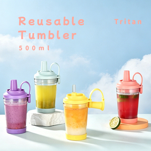 Nuovo Design, Vendita Calda, Borraccia Termica da Viaggio in Tritan <span class=keywords><strong>Eco</strong></span>-Friendly, Coperchio Anti-Goccia, Senza BPA, Sicura per Alimenti, Colore Personalizzabile - Product Image 2