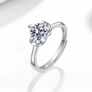 Anello con diamanti da donna in argento Sterling 925 fidanzamento e gioielli da sposa anelli di alta gioielleria