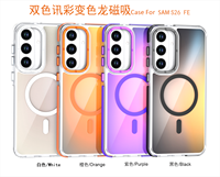 Étui de téléphone magnétique 2-en-1 en acrylique transparent anti-jaunissement à dégradé de couleurs tendance pour la série Samsung S26 FE