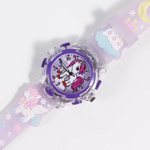 Licorne violette lumineuse 3D