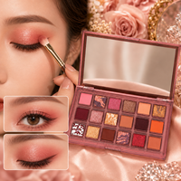 Palette de fards à paupières imperméables vegan 18 couleurs, effet mat, lumineux, métallique, brillant, haute pigmentation, marque privée OEM, vente en gros