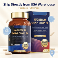 Gélules de Glycinate de Magnésium Complexe 12-en-1 Haute Puissance, 120 Comprimés, Expédition depuis l'Entrepôt des États-Unis