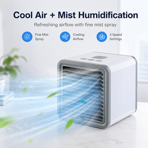 Escritorio para Oficina en Casa, Forma Fácil de Refrescarse con Mini Ventilador Enfriador de Aire Evaporativo, Aire Acondicionado Portátil Rápido - Product Image 3