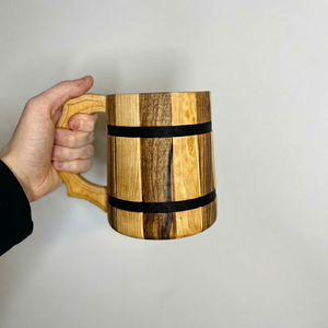 Taza de Madera Tallada a Mano con Diseño de Árbol Grabado, Asa Marrón Pulida, para Regalo y Decoración del Hogar - Product Image 1