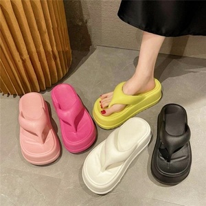 Women's Eva Flip Flops Summer Outdoor Trendy Non-slip Extra Thick Bottom <b>Clip</b>-toe Height Increasing Beach Shoes - Product Image 1
