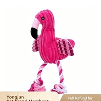 Jouet en peluche couineur flamant rose personnalisé pour chien, jouet à mâcher pour animaux de compagnie, vente en gros