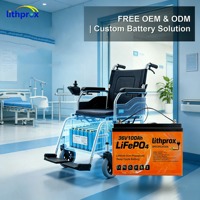 Batería Plegable para Silla de Ruedas de Grado Automotriz LiFePO4 36V100AH, Reemplazo de Alta Capacidad para Baterías de Plomo-Ácido para Scooter de Movilidad, CE FCC