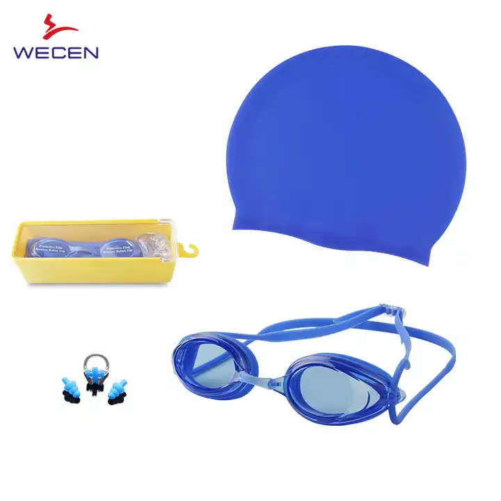 Silicone Swim Cap,Waterproof Swimming Cap with Silicone Nose Clip &  Earplugs Cover Ears