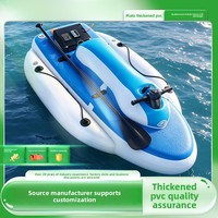Bateau gonflable électrique pliable en PVC, construction renforcée, compatible avec hélice électrique