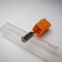 XF F M C XC Silver 5 en 1 Embout de ponceuse à ongles professionnel en carbure pour le retrait de gel et le polissage, forme cylindrique large, grain 4/6