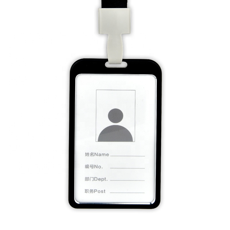 Оптовая продажа, офисные принадлежности, алюминиевый бейдж для удостоверения личности с простым шнурком