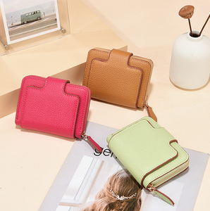 Porte-monnaie mini en cuir PU avec fermeture éclair, porte-cartes et miroir cosmétique pour femme – Prix usine - Product Image 4