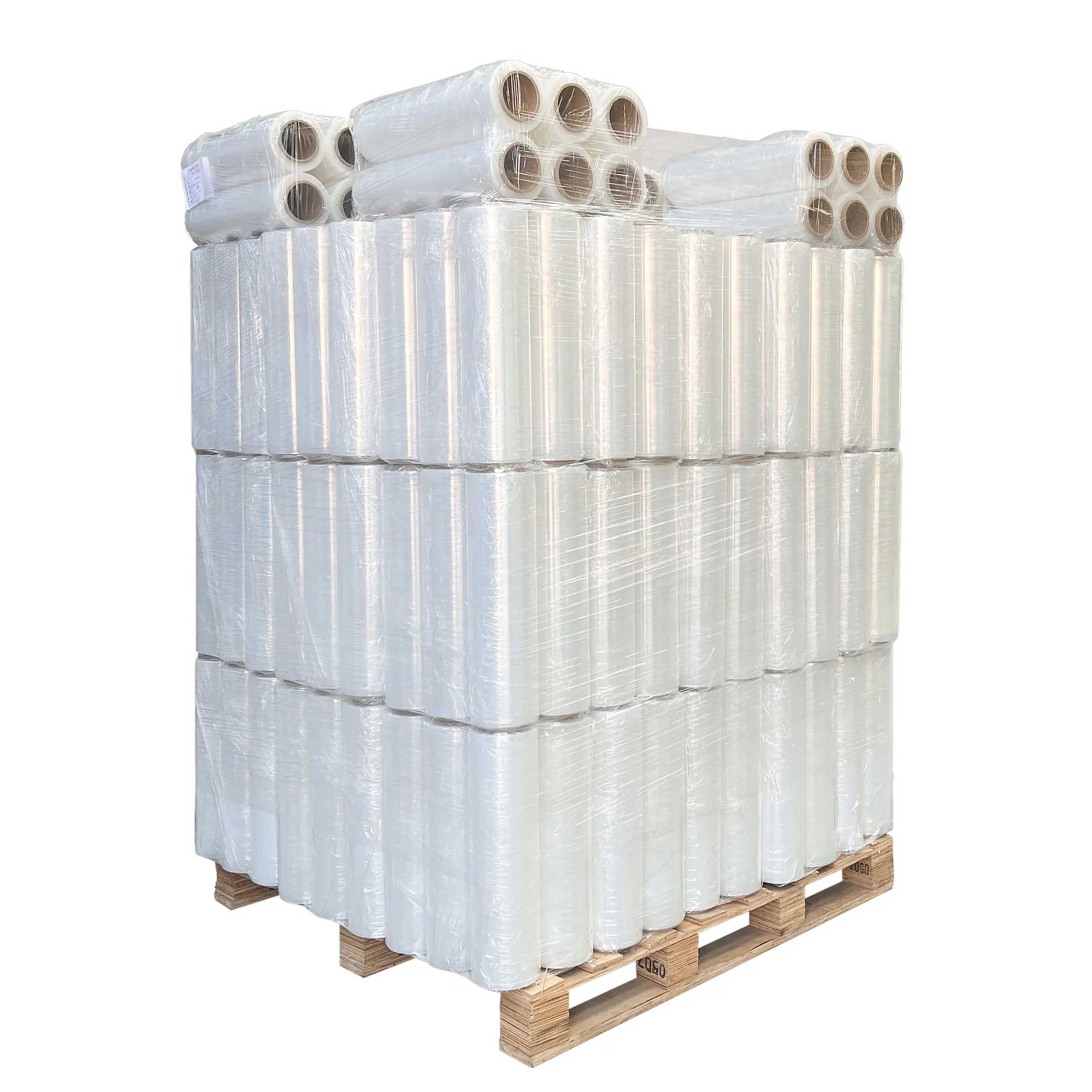 Stretch folien rollen industrie Kunden spezifische Farben Transparente Lldpe Clear Paper Core Produkt verpackung Paletten verpackung PE-Stretch folie