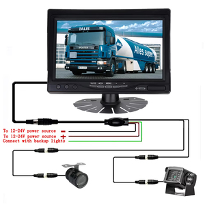 Kit de Monitor de Cámara de Reversa de 7 Pulgadas para Camiones, Sistema de Visión Trasera/Delantera Impermeable IP68, Visión Nocturna para Camiones, Autobuses y Vehículos Comerciales - Product Image 4