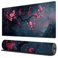 Peinture japonaise Fleur de cerisier Tapis de souris de jeu PC élégant Tapis de joueur Teclado Tapis ergonomique Tapis de bureau pour ordinateur portable 900X400
