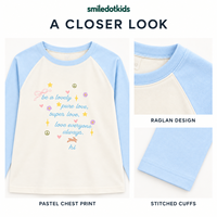 Kaos Raglan Lengan Panjang Custom Print Huruf untuk Anak Perempuan, Kontras Warna, Pakaian Dasar, Atasan Anak, OEM ODM, Pemasok Pakaian Grosir