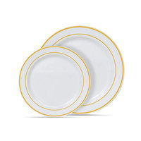 Assiettes de Dîner Jetables en Plastique de 7,5/9/10,25 Pouces pour Mariage, Anniversaire et Fête