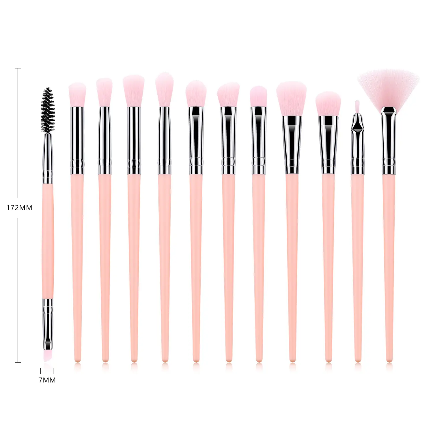 BUEART 12pieces professional Pink colour Custom Logo Cute Makeup Brushes Private Label Makeup Brush Sets