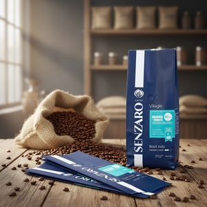Sacchetto con Soffietto Laterale Personalizzato da 250g per Caffè, <span class=keywords><strong>Imballaggio</strong></span> <span class=keywords><strong>Industriale</strong></span> Riciclabile con Logo Personalizzato per Confezionamento Alimentare - Product Image 1