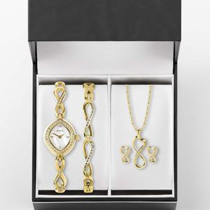 2025 New Fashion Analog Dial Display Casual <strong>Women's</strong> <strong>Watch</strong> <strong>Set</strong> with Pearl Dial Stainless Steel Chain Oval Diamond Quartz - Product Image 1