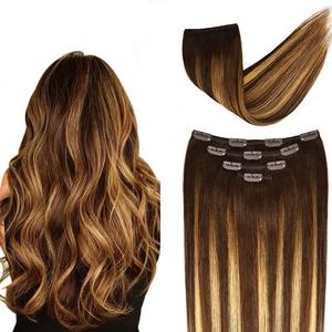 Newest Wholesale <b>Clip</b> in Hair <b>Extensions</b> Human Hair Brazilian Straight 100% Virgin Single <b>Clip</b> in Hair - Product Image 1