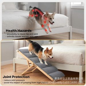 Wooden Pet Stairs <b>Dog</b> Climbing Ladder Adjustable Inclined Steps For <b>Bed</b> <b>Sofa</b> Accessory - Product Image 4